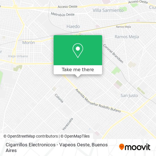 Cigarrillos Electronicos - Vapeos Oeste map