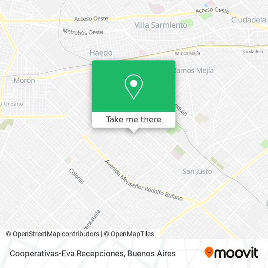 Cooperativas-Eva Recepciones map