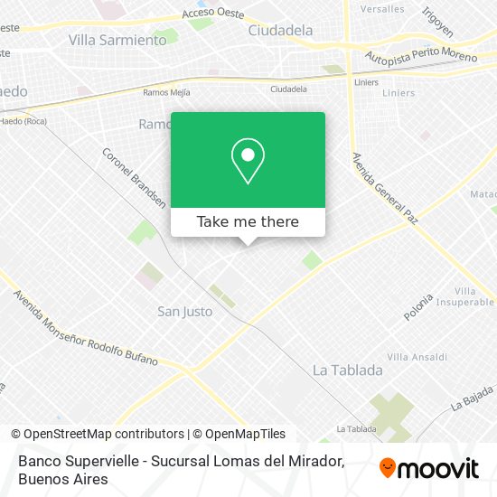 Banco Supervielle - Sucursal Lomas del Mirador map