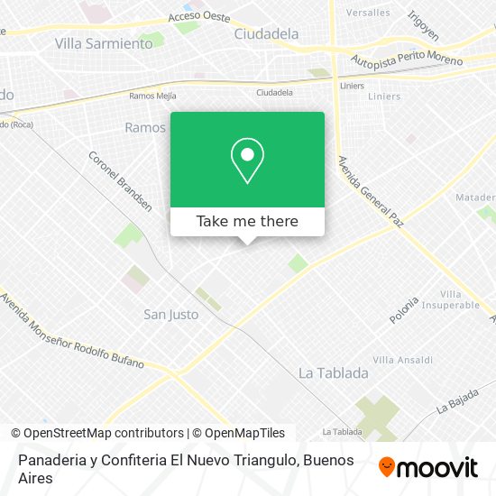 Panaderia y Confiteria El Nuevo Triangulo map