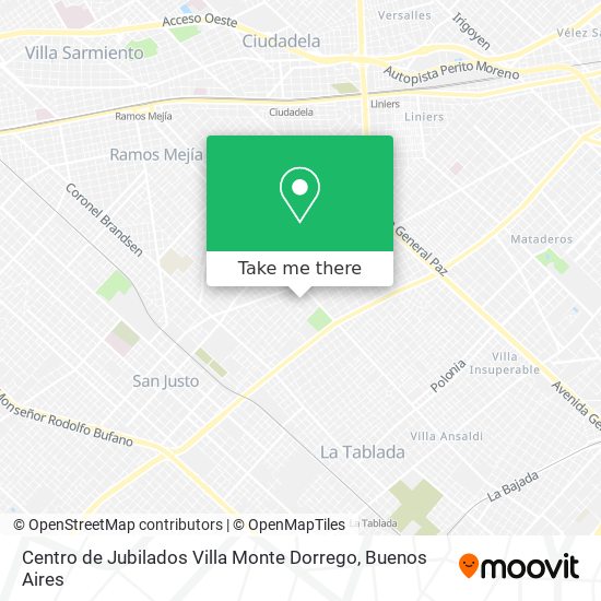 Centro de Jubilados Villa Monte Dorrego map