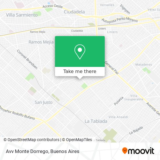 Mapa de Avv Monte Dorrego