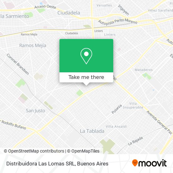Mapa de Distribuidora Las Lomas SRL