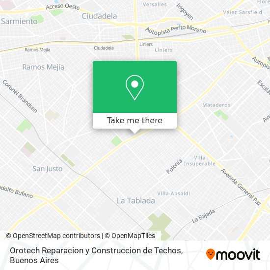 Orotech Reparacion y Construccion de Techos map