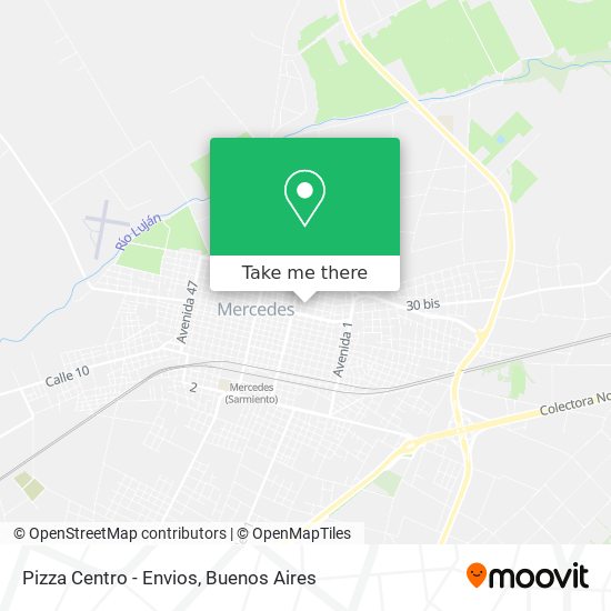 Mapa de Pizza Centro - Envios