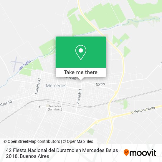 Mapa de 42 Fiesta Nacional del Durazno en Mercedes Bs as 2018