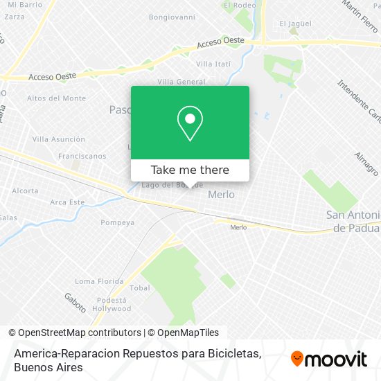 America-Reparacion Repuestos para Bicicletas map