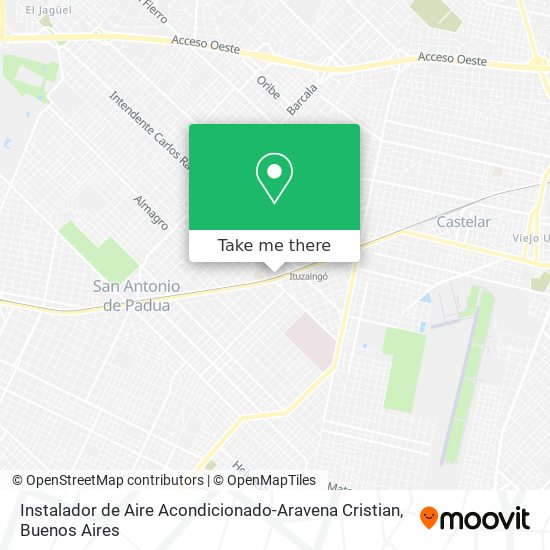 Mapa de Instalador de Aire Acondicionado-Aravena Cristian