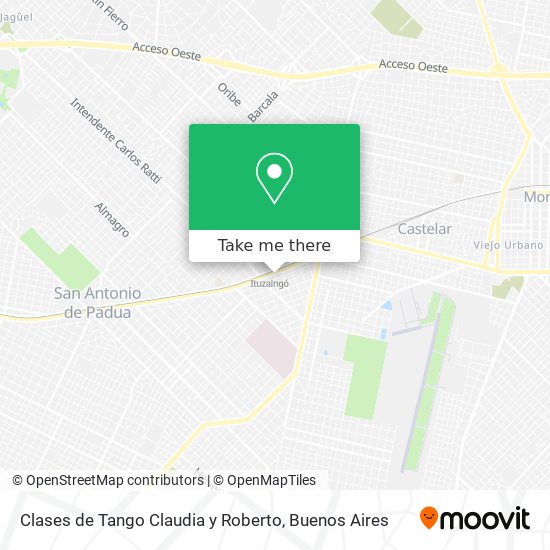 Mapa de Clases de Tango Claudia y Roberto