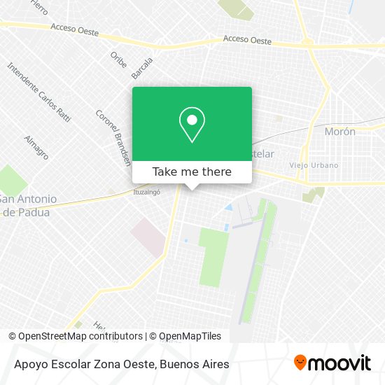 Apoyo Escolar Zona Oeste map