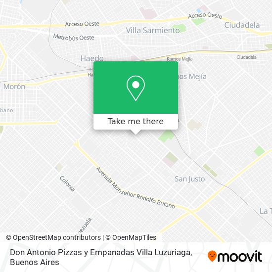 Mapa de Don Antonio Pizzas y Empanadas Villa Luzuriaga