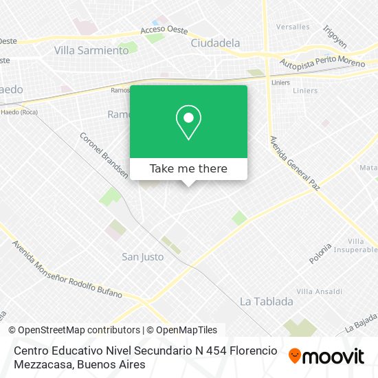 Centro Educativo Nivel Secundario N 454 Florencio Mezzacasa map
