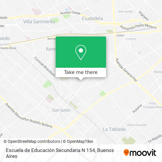 Escuela de Educación Secundaria N 154 map