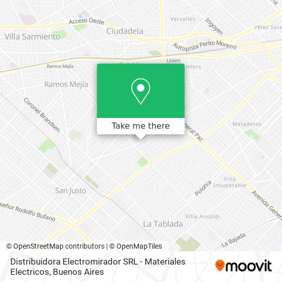 Mapa de Distribuidora Electromirador SRL - Materiales Electricos