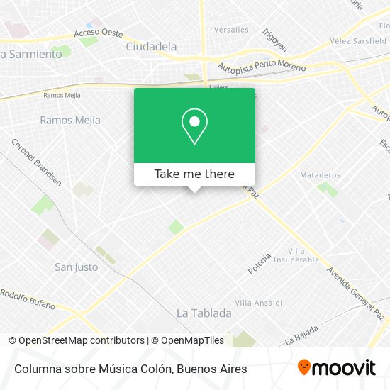 Mapa de Columna sobre Música Colón