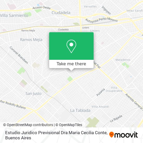 Mapa de Estudio Juridico Previsional Dra Maria Cecilia Conte