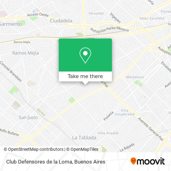 Club Defensores de la Loma map