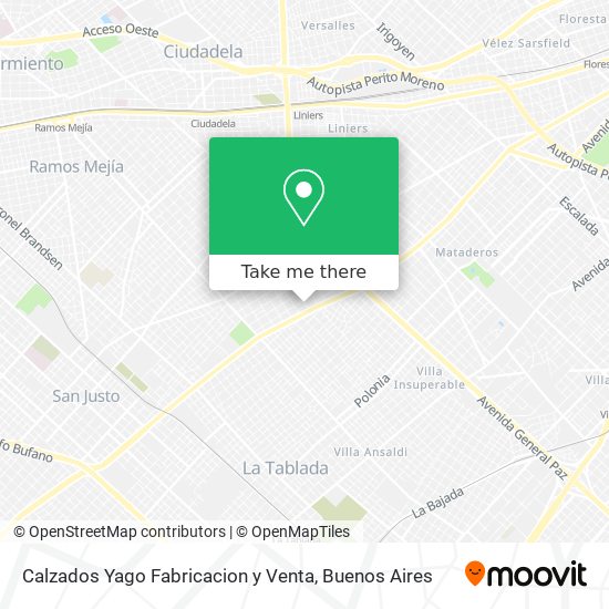 Calzados Yago Fabricacion y Venta map