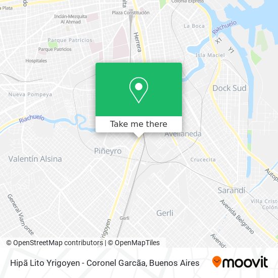 Hipã Lito Yrigoyen - Coronel Garcã­a map