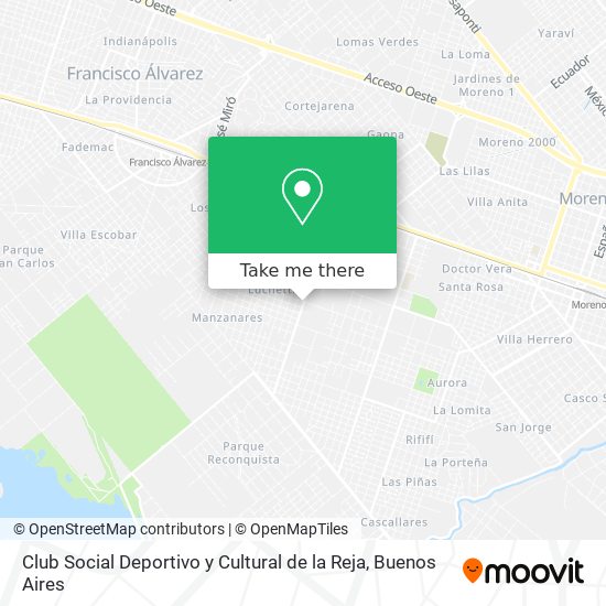 Mapa de Club Social Deportivo y Cultural de la Reja