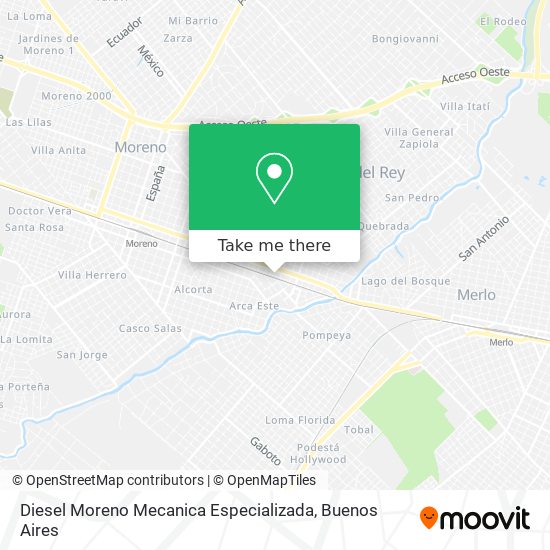Mapa de Diesel Moreno Mecanica Especializada