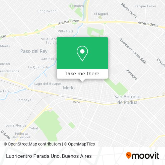 Lubricentro Parada Uno map