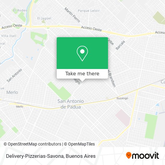 Mapa de Delivery-Pizzerias-Savona