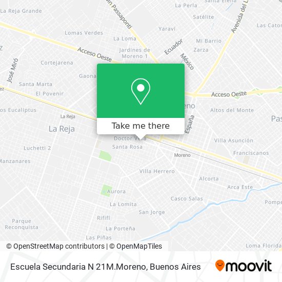 Mapa de Escuela Secundaria N 21M.Moreno