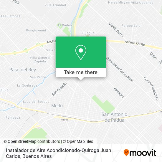 Instalador de Aire Acondicionado-Quiroga Juan Carlos map