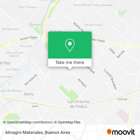 Almagro Materiales map