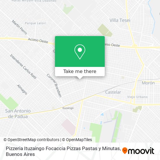 Mapa de Pizzeria Ituzaingo Focaccia Pizzas Pastas y Minutas