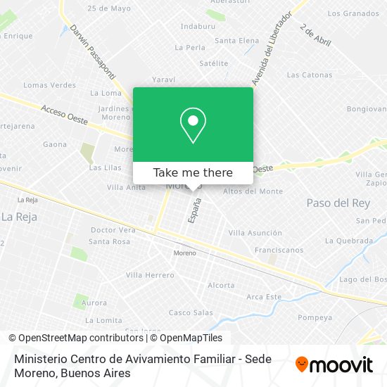 Ministerio Centro de Avivamiento Familiar - Sede Moreno map