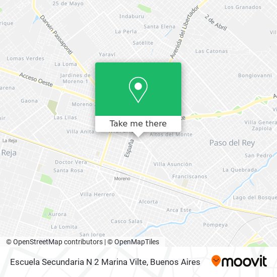 Mapa de Escuela Secundaria N 2 Marina Vilte