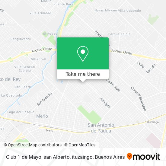 Club 1 de Mayo, san Alberto, ituzaingo map