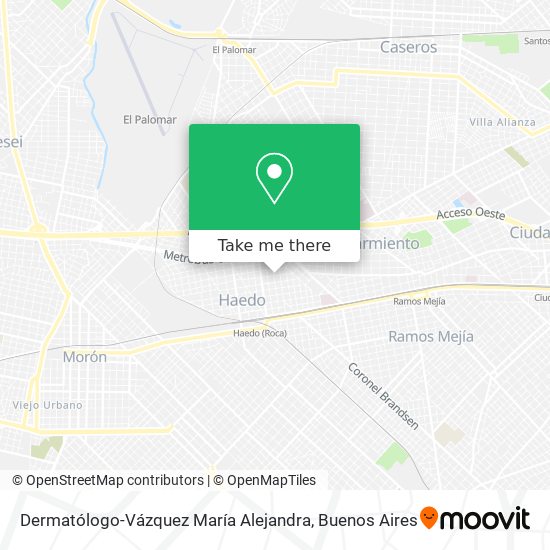 Mapa de Dermatólogo-Vázquez María Alejandra
