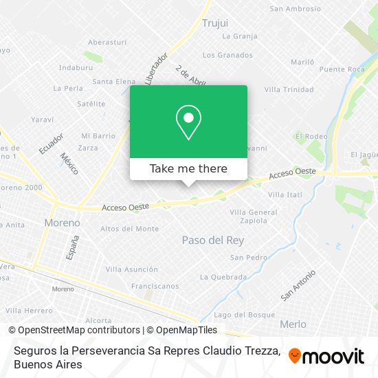 Seguros la Perseverancia Sa Repres Claudio Trezza map