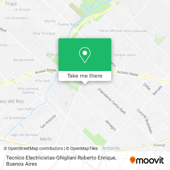 Mapa de Tecnico Electricistas-Ghigliani Roberto Enrique