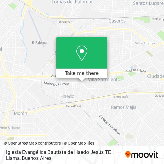 Mapa de Iglesia Evangélica Bautista de Haedo Jesús TE Llama