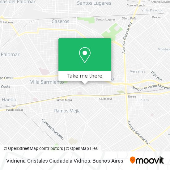 Vidrieria-Cristales Ciudadela Vidrios map