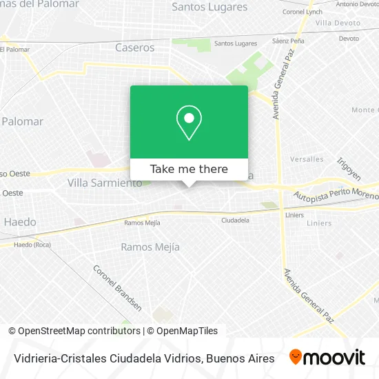Mapa de Vidrieria-Cristales Ciudadela Vidrios