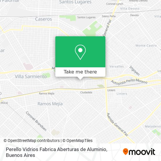 Perello Vidrios Fabrica Aberturas de Aluminio map