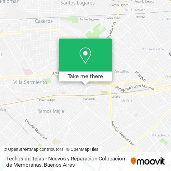 Techos de Tejas - Nuevos y Reparacion Colocacion de Membranas map