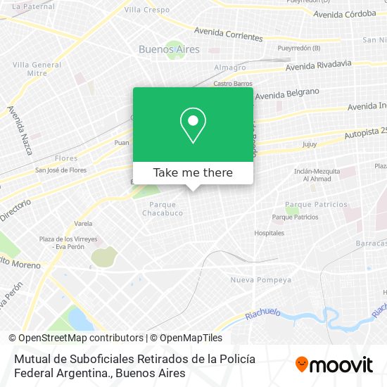 Mutual de Suboficiales Retirados de la Policía Federal Argentina. map