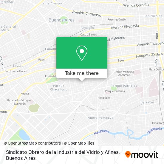 Sindicato Obrero de la Industria del Vidrio y Afines map