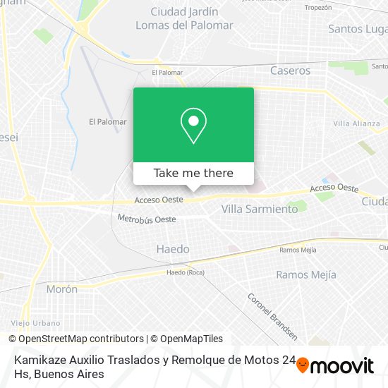 Mapa de Kamikaze Auxilio Traslados y Remolque de Motos 24 Hs