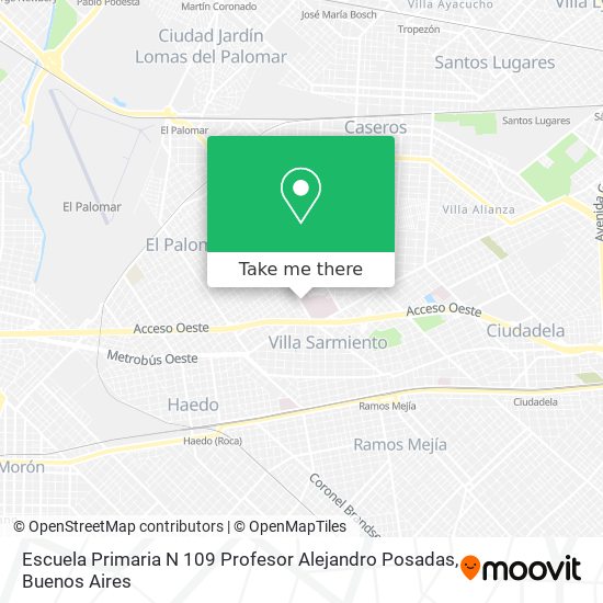 Mapa de Escuela Primaria N 109 Profesor Alejandro Posadas
