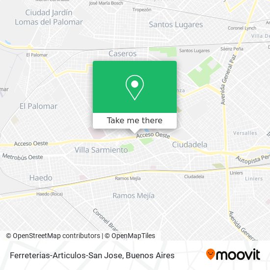 Mapa de Ferreterias-Articulos-San Jose