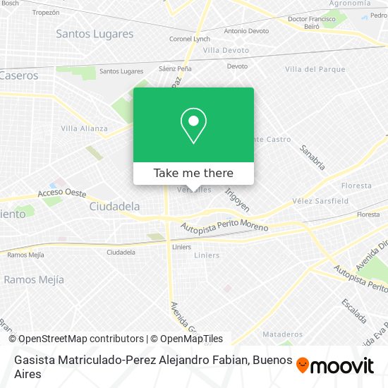 Mapa de Gasista Matriculado-Perez Alejandro Fabian
