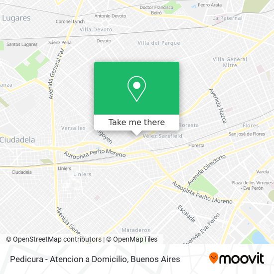 Mapa de Pedicura - Atencion a Domicilio