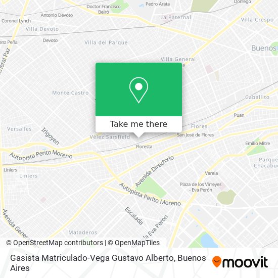 Mapa de Gasista Matriculado-Vega Gustavo Alberto